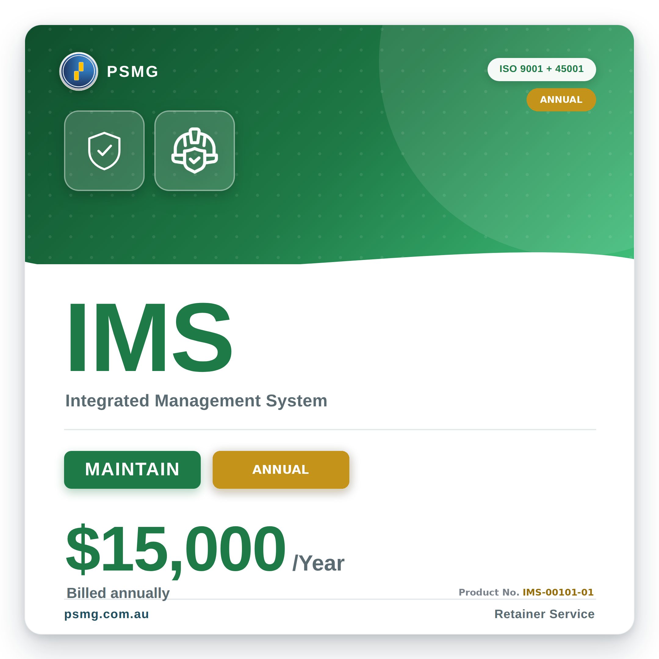 IMS MAINTAIN — Annual