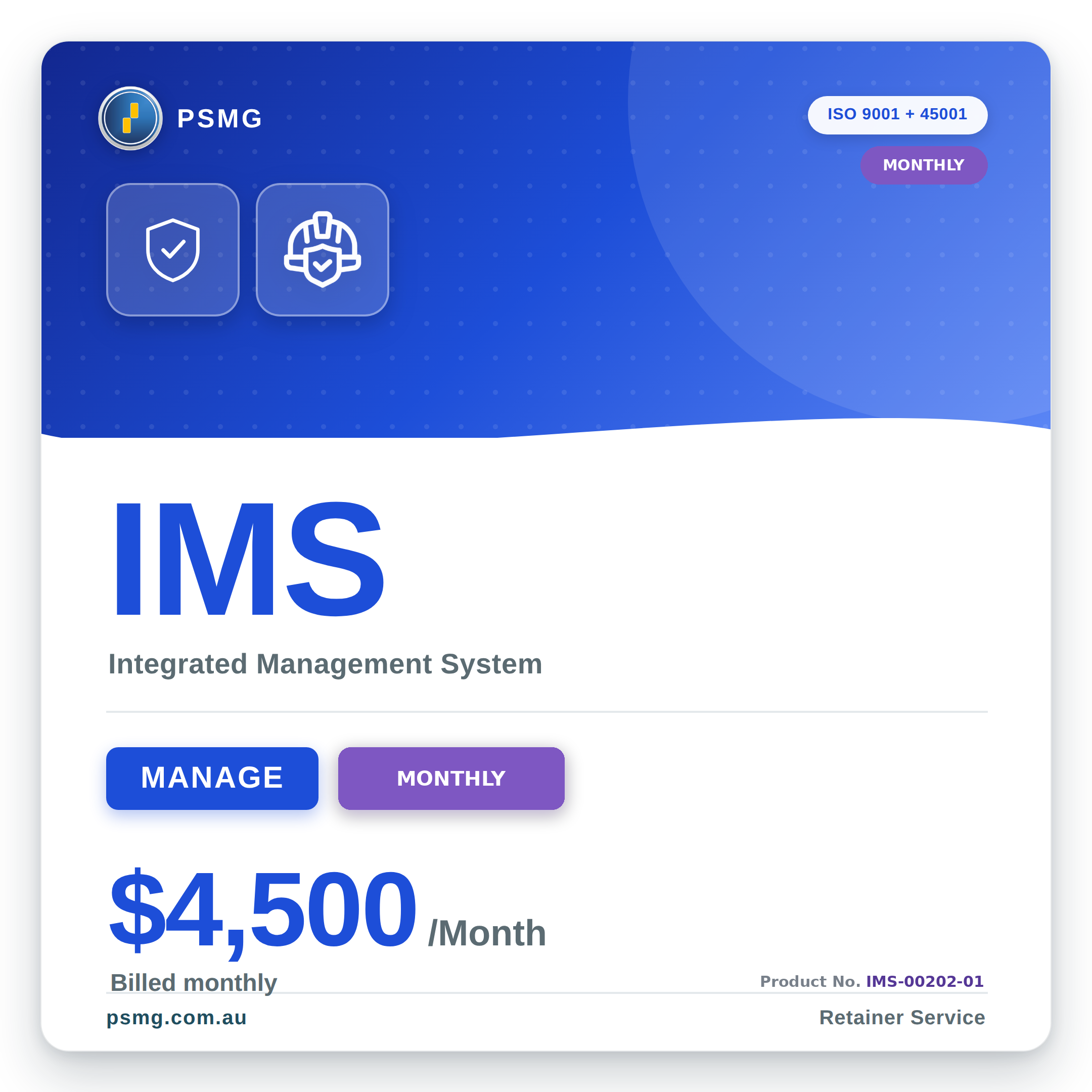 IMS MANAGE — Monthly