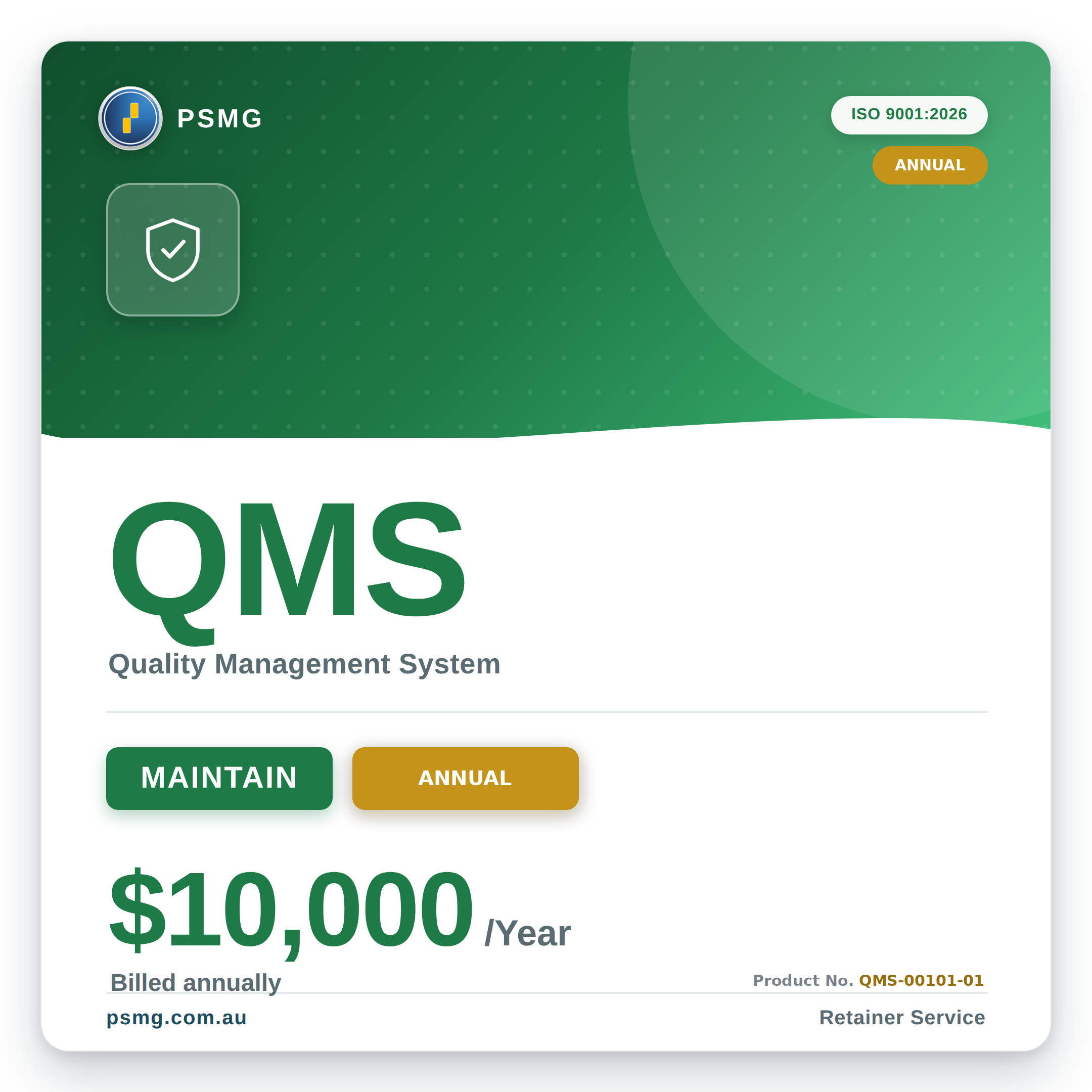 QMS MAINTAIN — Annual