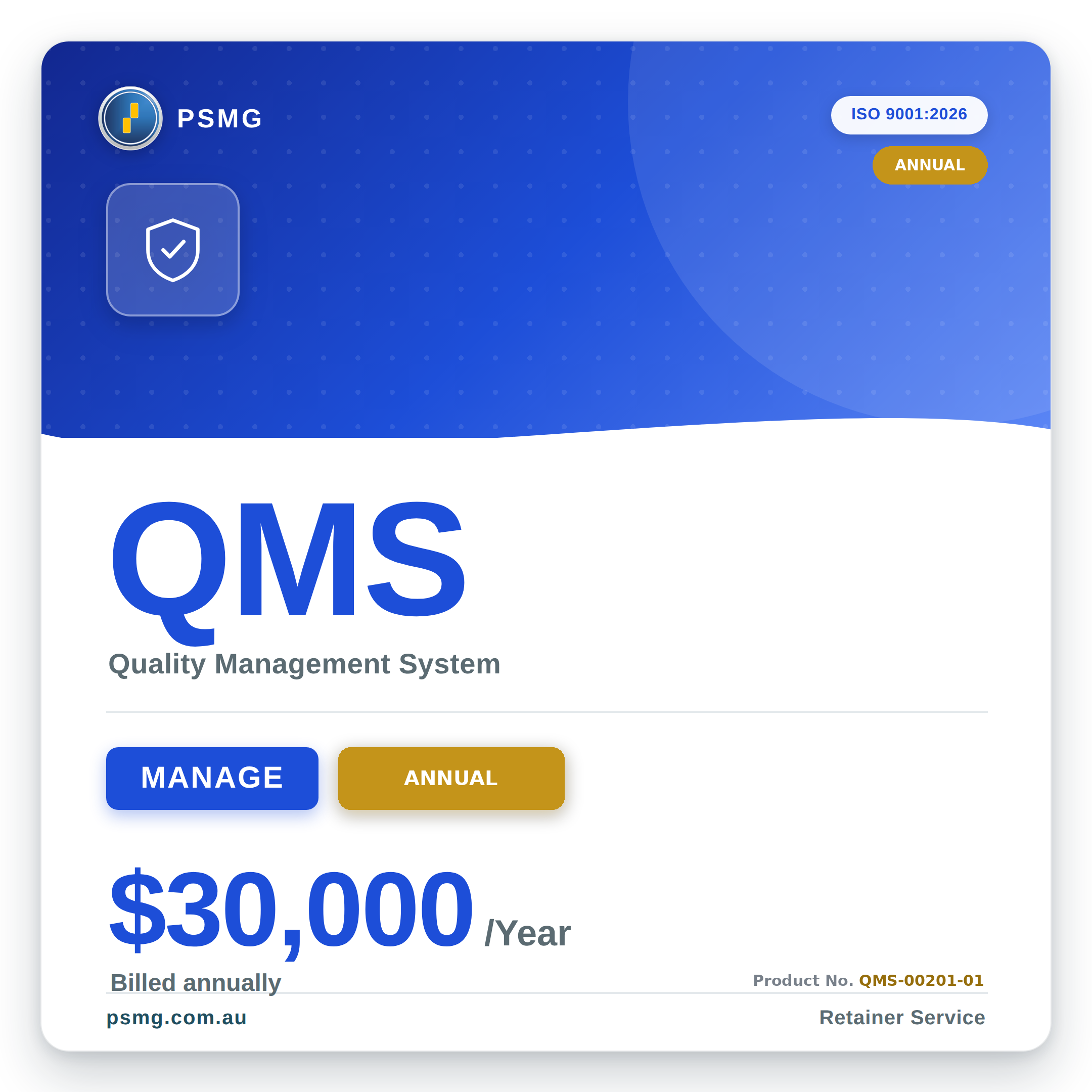 QMS MANAGE — Annual