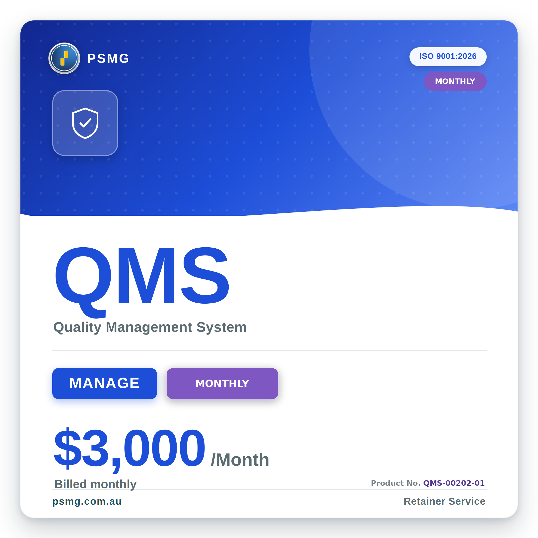 QMS MANAGE — Monthly