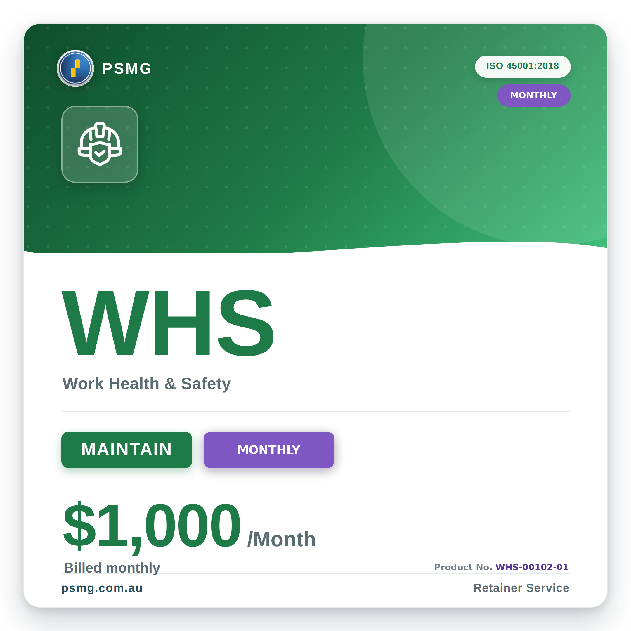 WHS MAINTAIN — Monthly