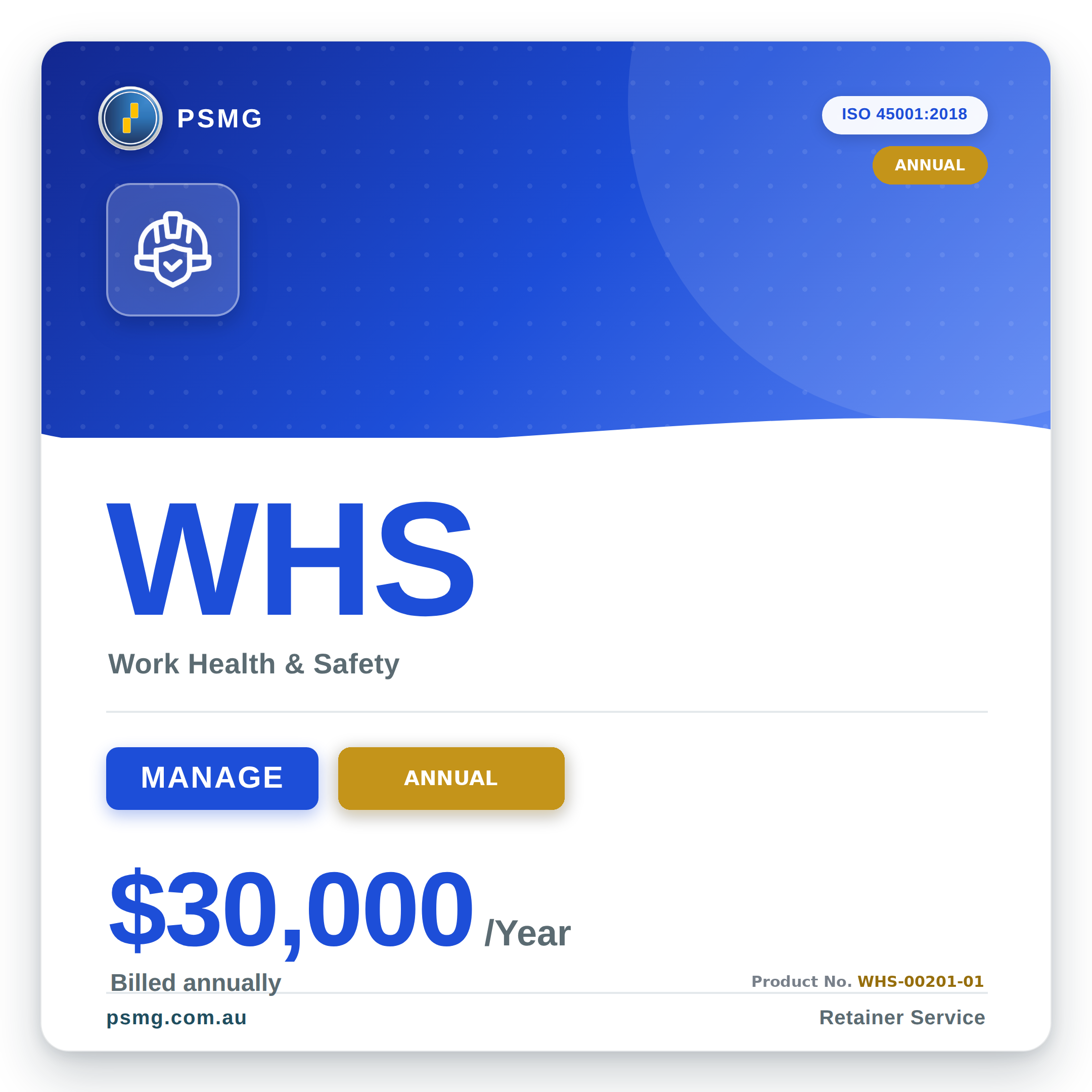 WHS MANAGE — Annual