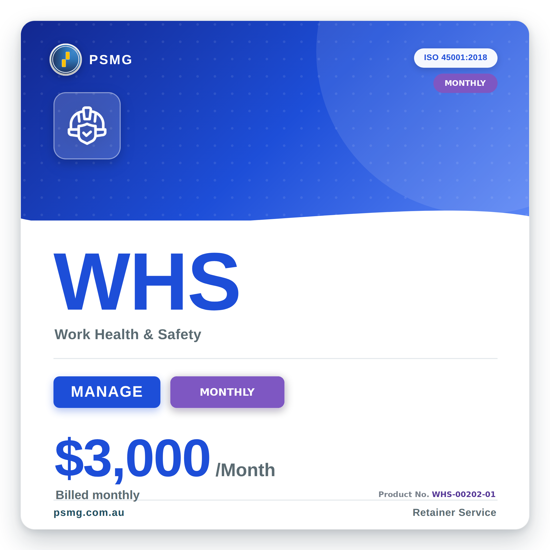 WHS MANAGE — Monthly
